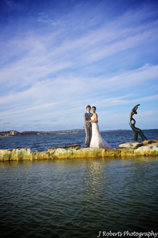 Bride & Groom shelley beach - wedding photography